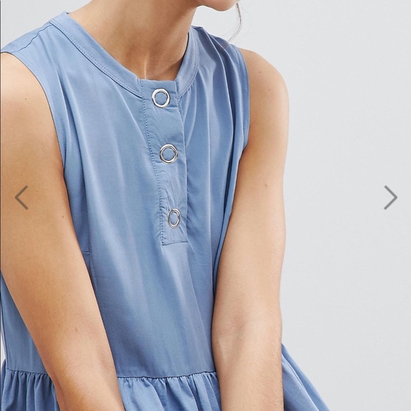 ASOS Woven Mix Midi Sleeveless Smock Dress - Picture 4 of 4